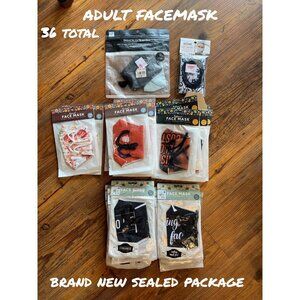 36 Pack Reusable Adult Face Masks - Brand New Sealed for Comfort & Protection